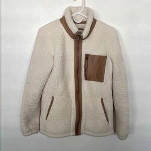 Cream and Tan Sherpa Jacket